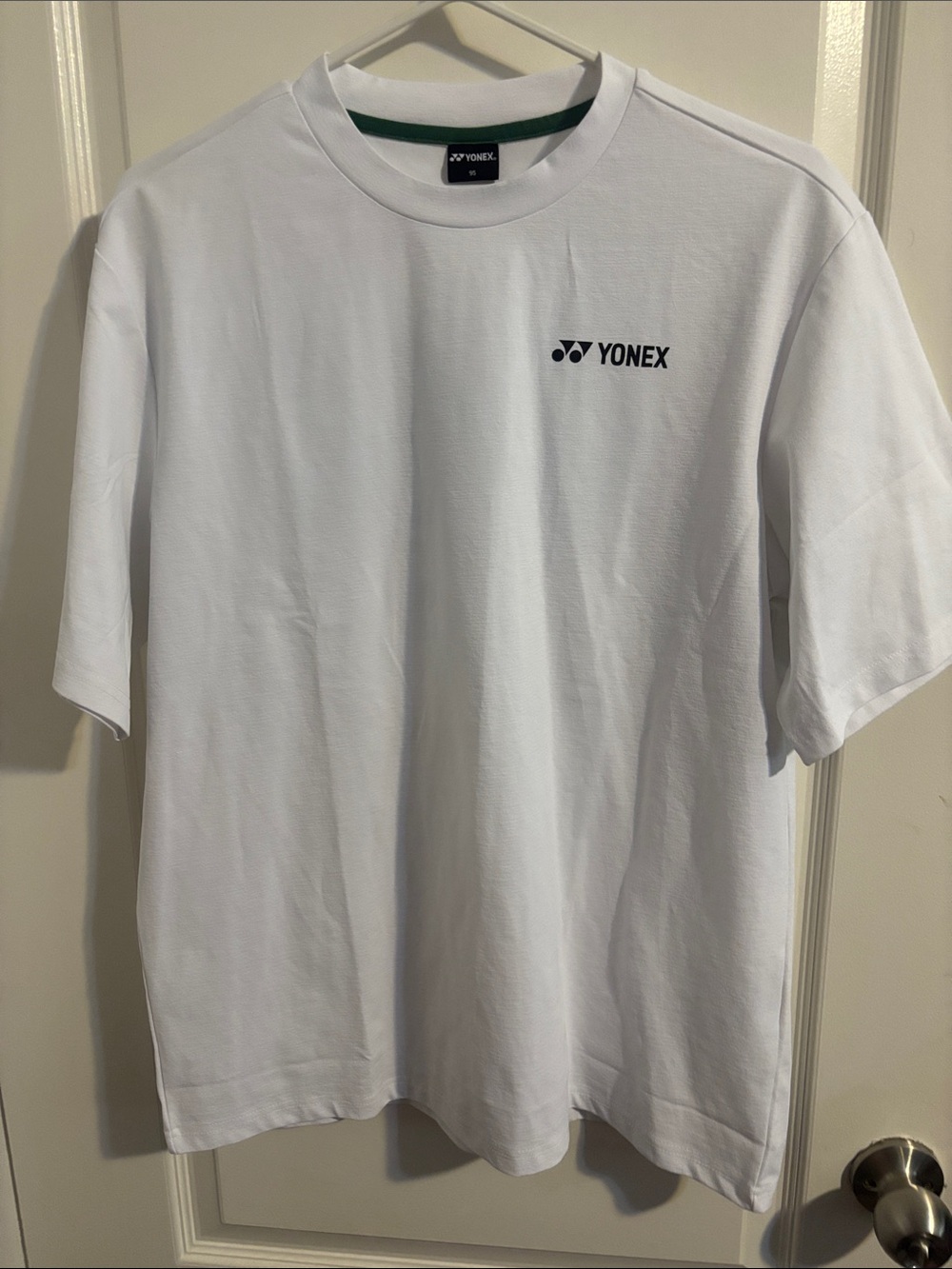 Yonex Men's White Crewneck T-Shirt with Chest Logo